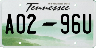 TN license plate A0296U