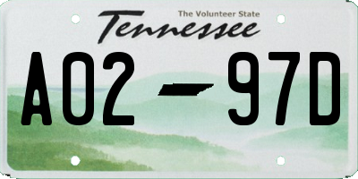 TN license plate A0297D