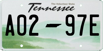 TN license plate A0297E