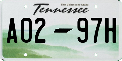TN license plate A0297H