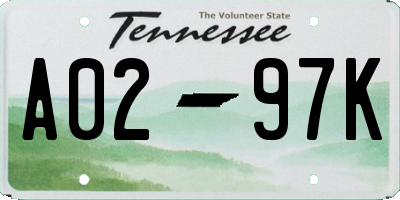 TN license plate A0297K