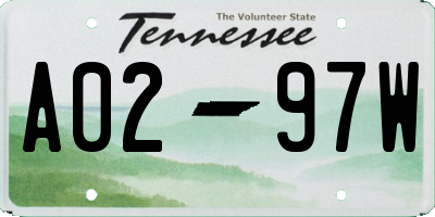 TN license plate A0297W