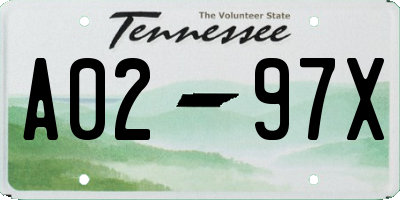 TN license plate A0297X