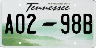 TN license plate A0298B