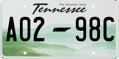 TN license plate A0298C