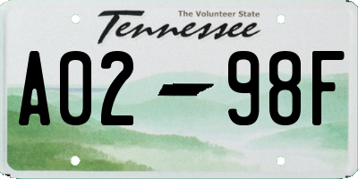 TN license plate A0298F