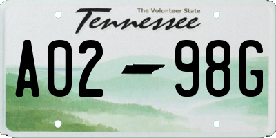 TN license plate A0298G