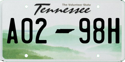 TN license plate A0298H