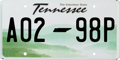TN license plate A0298P