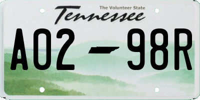 TN license plate A0298R