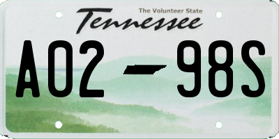 TN license plate A0298S