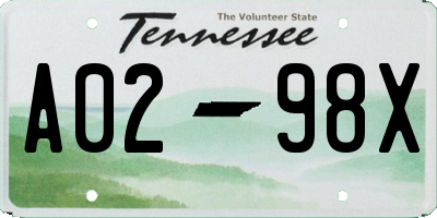 TN license plate A0298X