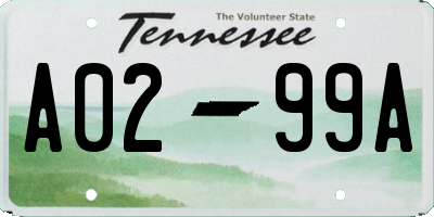 TN license plate A0299A