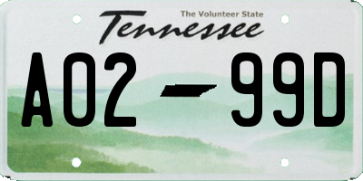 TN license plate A0299D