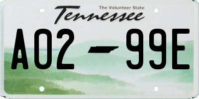 TN license plate A0299E