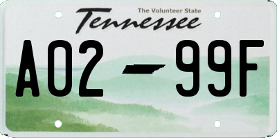 TN license plate A0299F