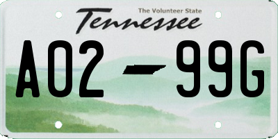 TN license plate A0299G