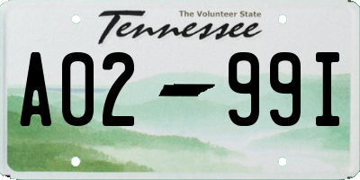 TN license plate A0299I