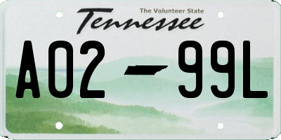 TN license plate A0299L