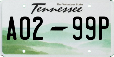 TN license plate A0299P