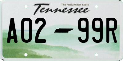 TN license plate A0299R