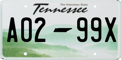 TN license plate A0299X
