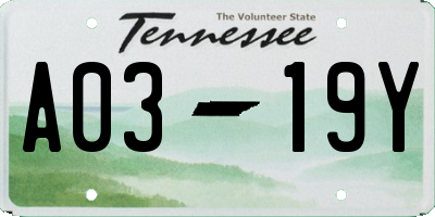 TN license plate A0319Y