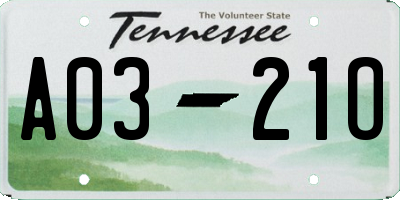 TN license plate A0321O