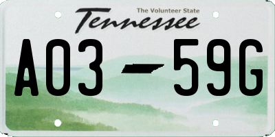TN license plate A0359G