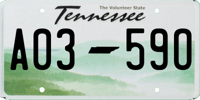 TN license plate A0359O