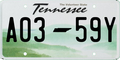 TN license plate A0359Y