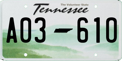 TN license plate A0361O