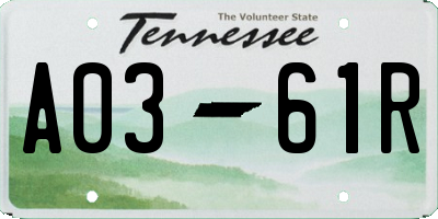 TN license plate A0361R