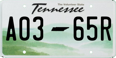 TN license plate A0365R