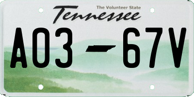 TN license plate A0367V