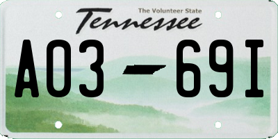 TN license plate A0369I