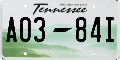 TN license plate A0384I