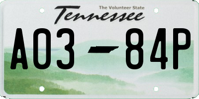 TN license plate A0384P