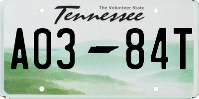 TN license plate A0384T