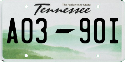 TN license plate A0390I