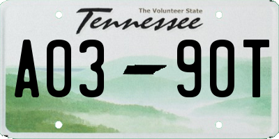 TN license plate A0390T