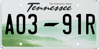 TN license plate A0391R