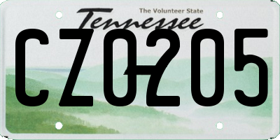 TN license plate CZ0205