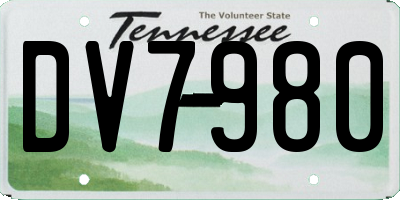 TN license plate DV7980