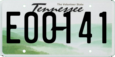 TN license plate E00141