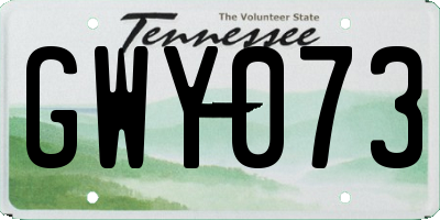 TN license plate GWY073