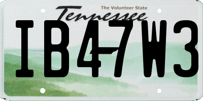 TN license plate IB47W3