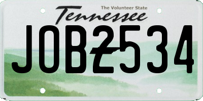 TN license plate JOB2534