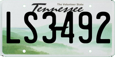 TN license plate LS3492