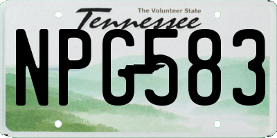 TN license plate NPG583